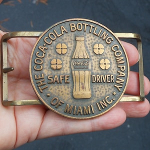 Coca-Cola Bottling Company Of Miami, Inc. Safe Driver Belt Buckle Made by Jostens - Coca-Cola Advertising - Gift for Him