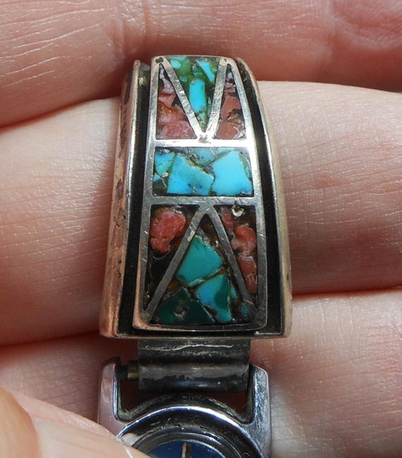 Native American Style Watch Tip With Chip Inlay -… - image 5