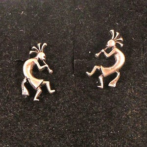 Sterling Silver Kokopelli Stud Earrings - Small Stud Earrings - Southwestern Jewelry Gift For Her