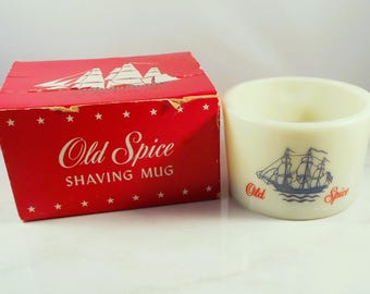 Tazza da barba vintage Old Spice con scatola originale.