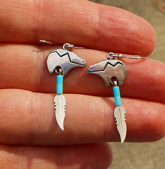 Native American Handmade Earrings With Spirit Bea… - image 4