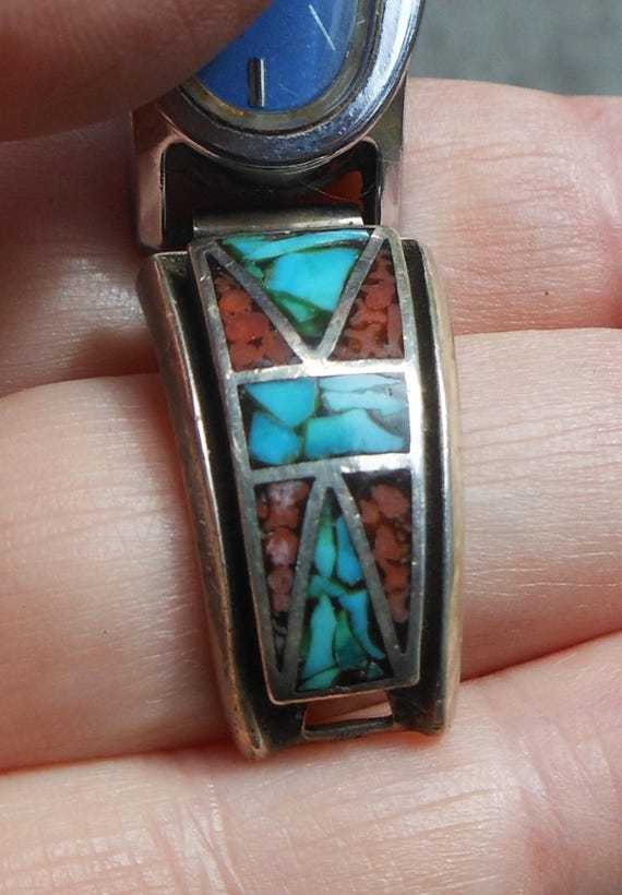 Native American Style Watch Tip With Chip Inlay -… - image 6