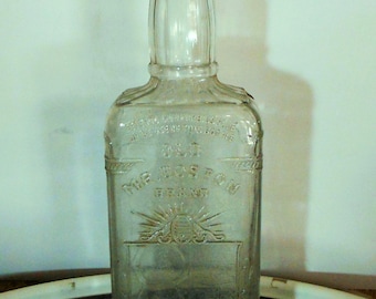 Vintage Old Mr. Boston Brand Liquor Bottle Pressed Glass Bottle