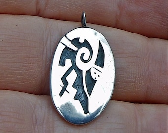 RARE Hopi Sterling Silver Pendant Handmade by Lucinda Taylor in Overlay Technique - Southwestern Jewelry