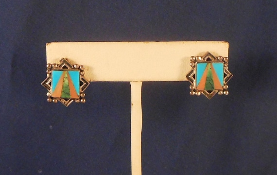 ZUNI サンフェイス ターコイズ シェル オニキス ネクタイピン クリップ