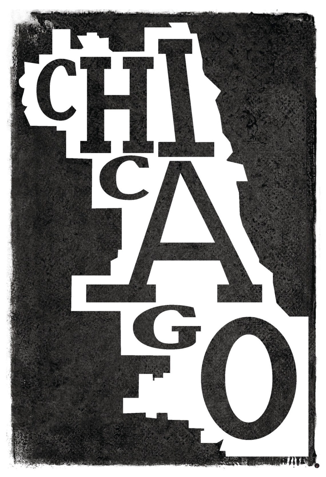 Chicago Map outline Poster Typography Map Chicago | Etsy