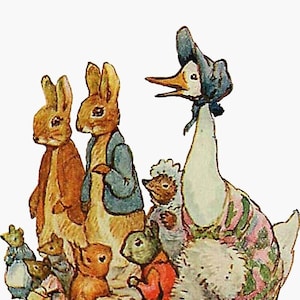 Beatrix Potter Characters. Cross stitch Pattern digital file.  includes Instant download  charts for DMC & ANCHOR threads, Jemima Puddleduck