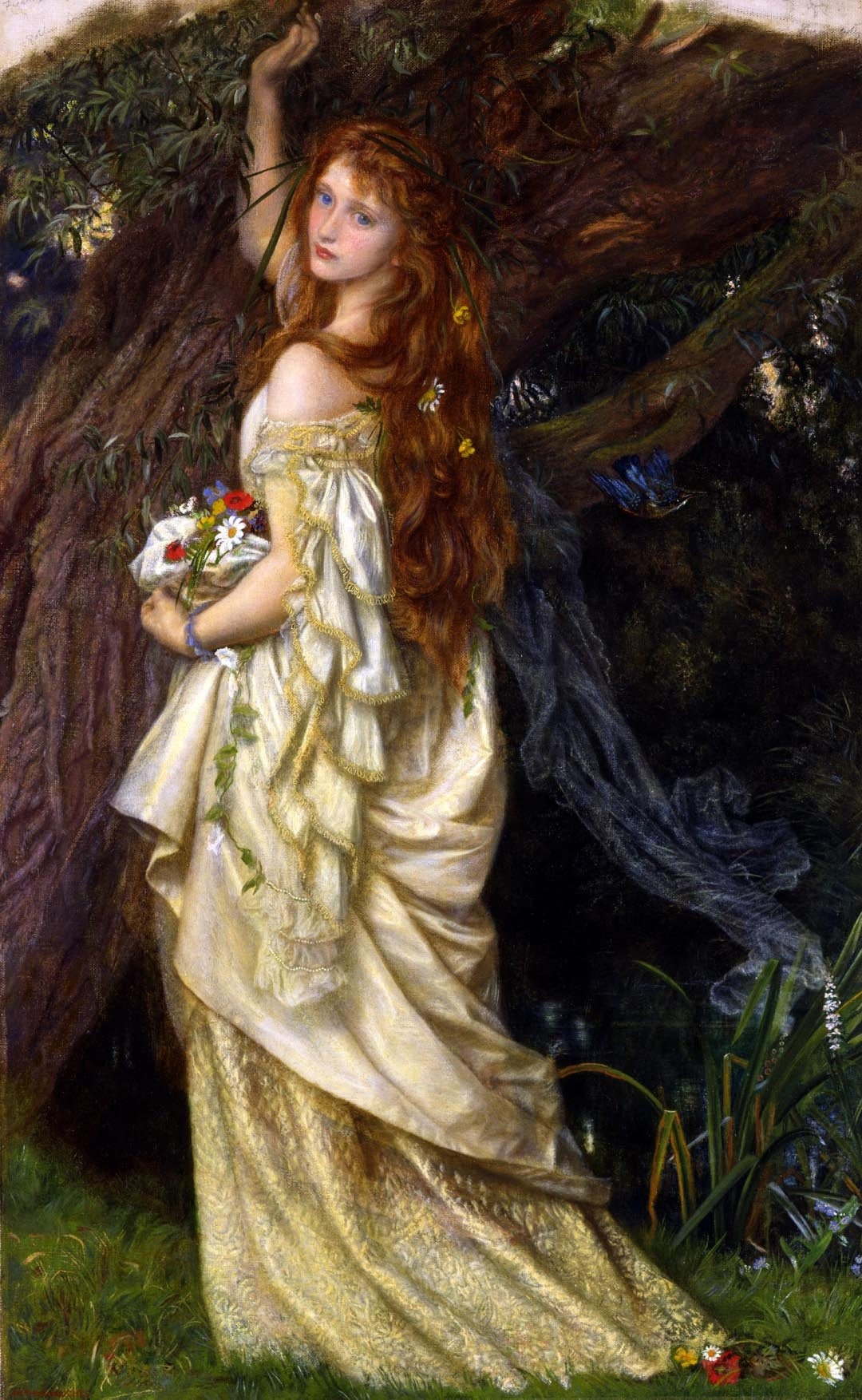 Ophelia by Arthur Hughes. Cross stitch Pattern + matching print,digital file,includes Instant download charts for DMC & ANCHOR