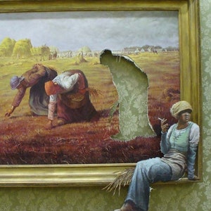 Banksy Break time /Time Out - Cross stitch Pattern + bonus  matching print, digital file.  Instant download  chart  DMC and Anchor threads