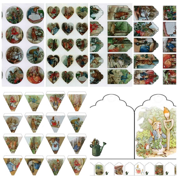 peter rabbit print iron on transfer or sticker choice of 12images BEATRIX POTTER