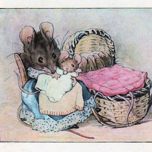 Hunca Munca de Beatrix Potter- Cross stitch Pattern + impresión a juego, incluye gráficos de descarga instantánea para DMC & ANCHOR en dos tamaños