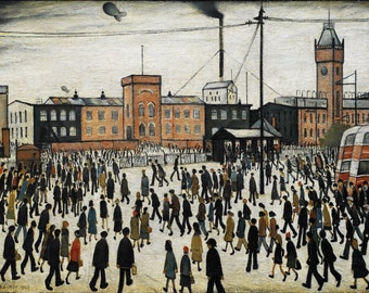Lowry Going to Work  - Cross stitch Patterns + bonus  matching   print, digital files.  includes Instant download  charts for DMC & ANCHOR