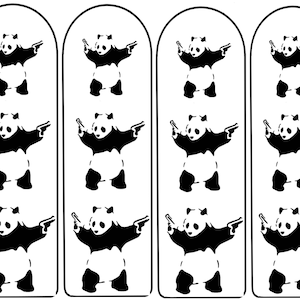 Banksy  Panda Bookmarks, instant digital download
