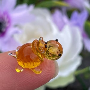 Tiny glass hippo, tiger, turtle Small hand blown figurine Blue/yellow/orange animal Art glass miniature Unique fire glass sculpture Easter