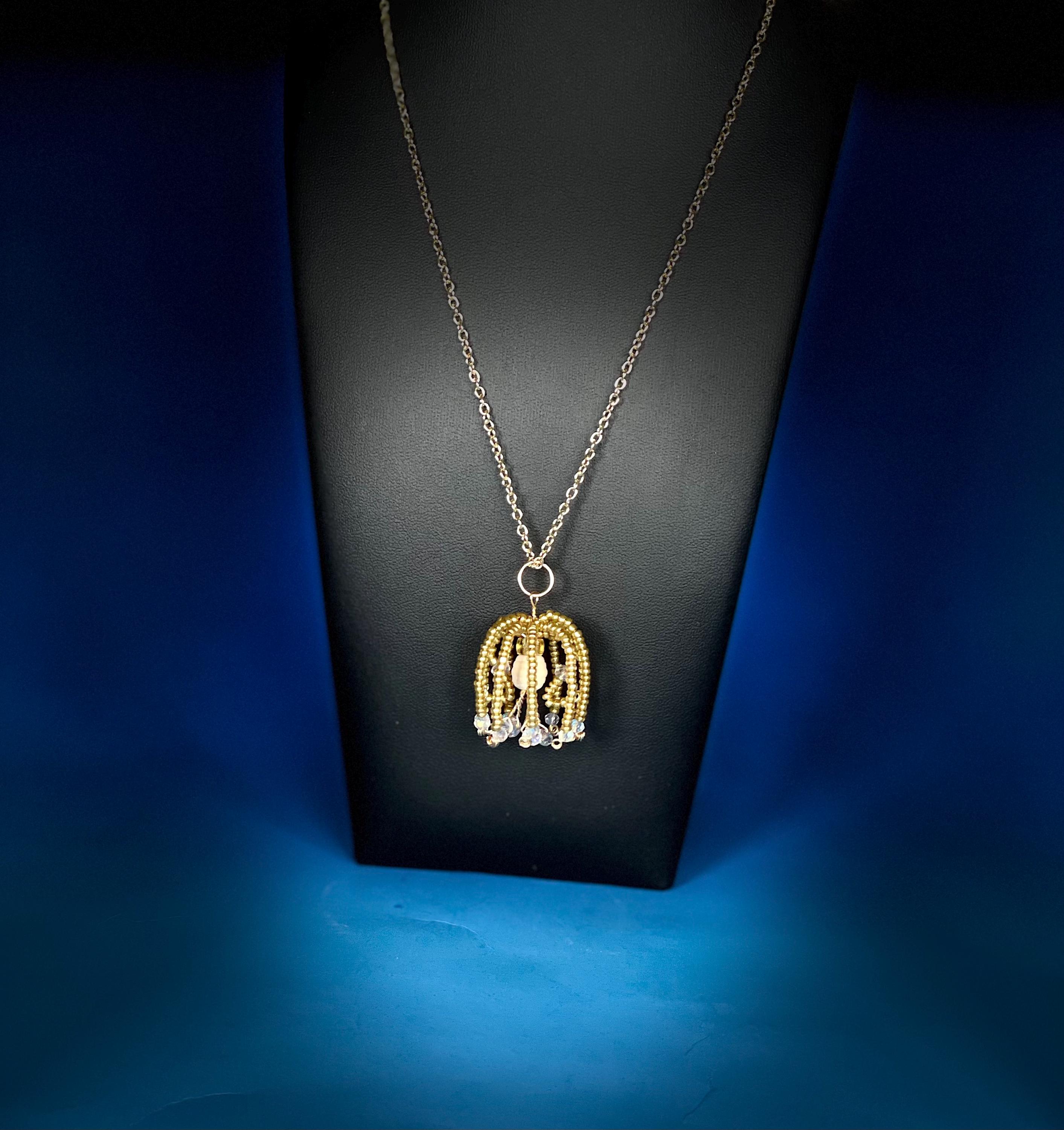 Avatar Inspired Golden Color Wood Sprite Pendant Necklace Pandora