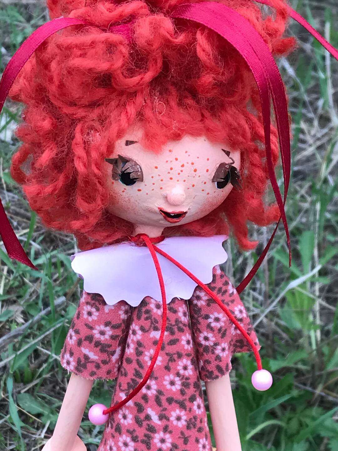 New Paper Mache Hanging Doll Solomia Signed by the Artist Unique