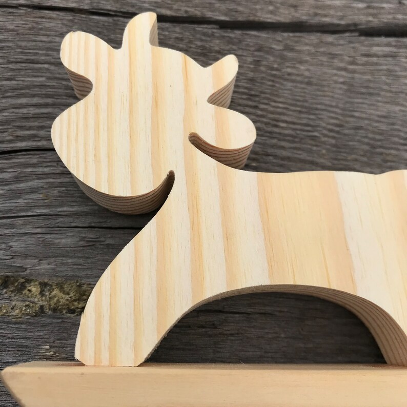 Wooden Teether Bus Set With 4 Peg People - Montessori DIY Paintable Toy For Toddlers