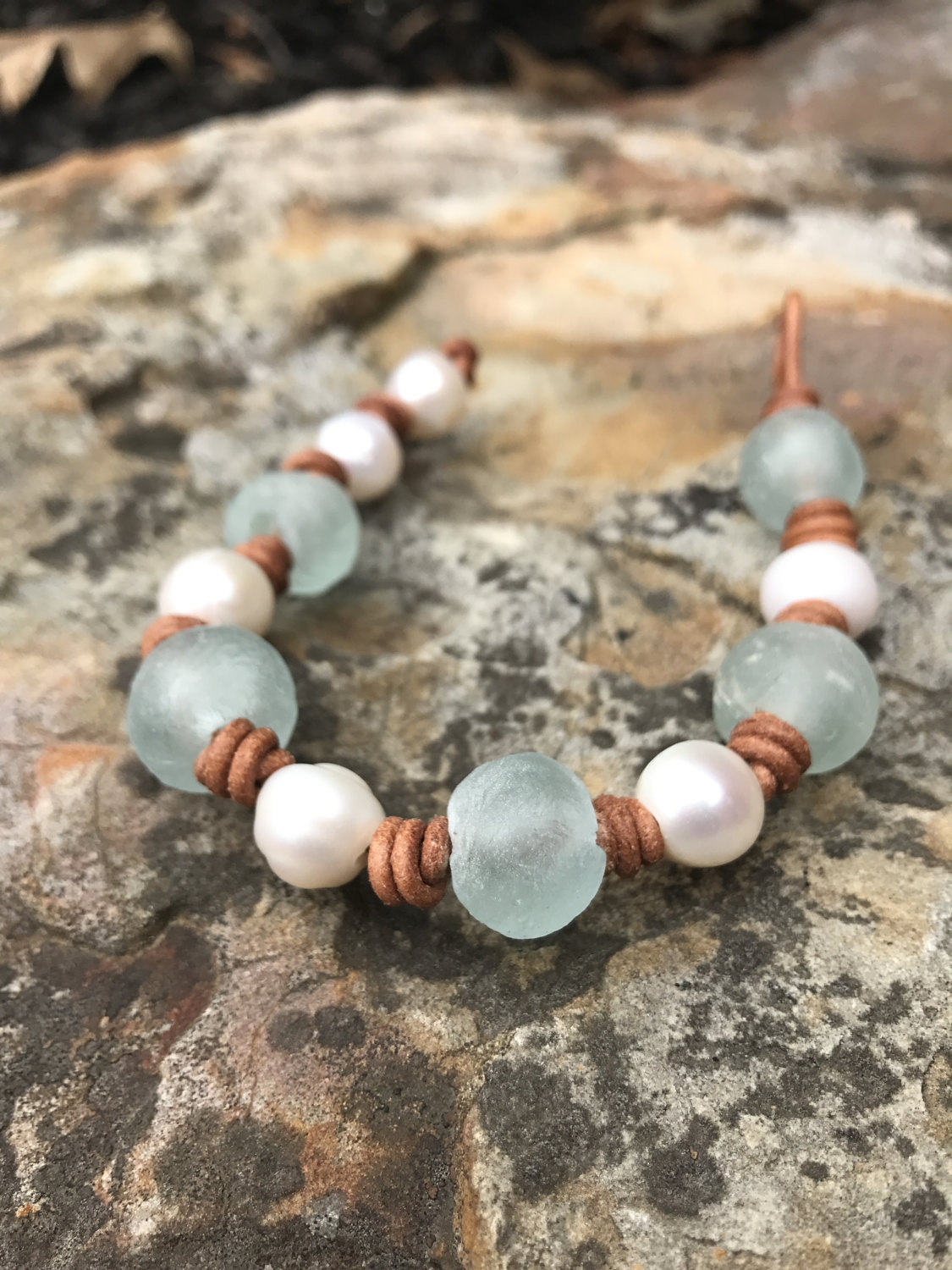 Recycled glass deals bead necklace