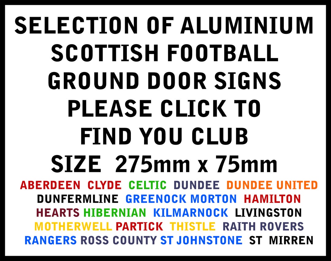 Metal Football Ground Signs Aberdeen Dundee United Dunfermline Etsy UK