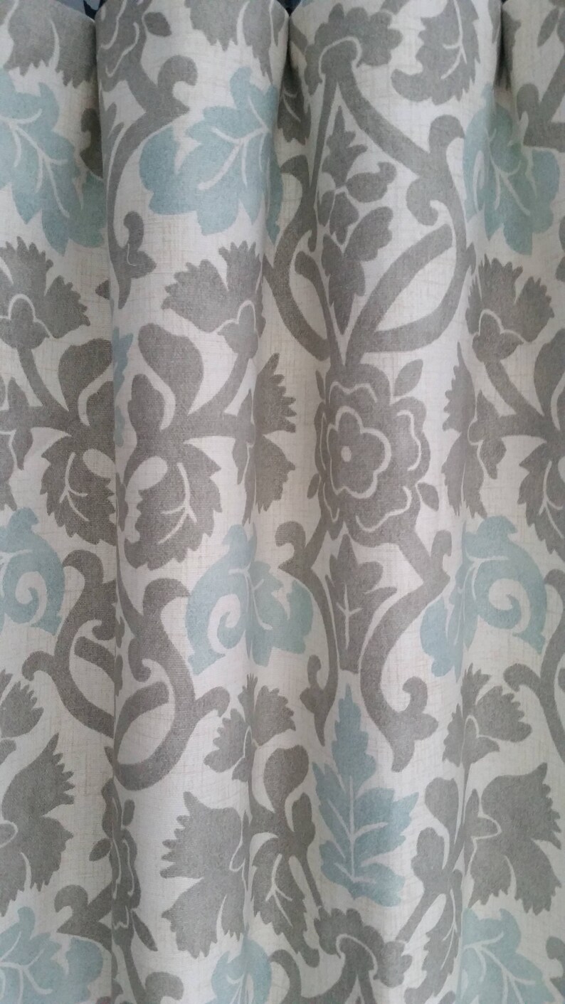Gray Curtain Panels. Blue Curtain Panels. Gray and Turquoise Etsy