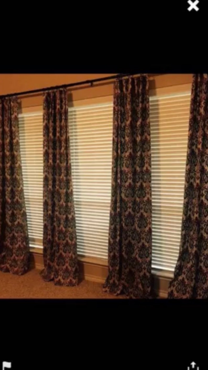 96 lengths 63 Pair of drapery curtain panel or valances decorative fancy drapery panelsvalances 84 108 inches or custom lengths.
