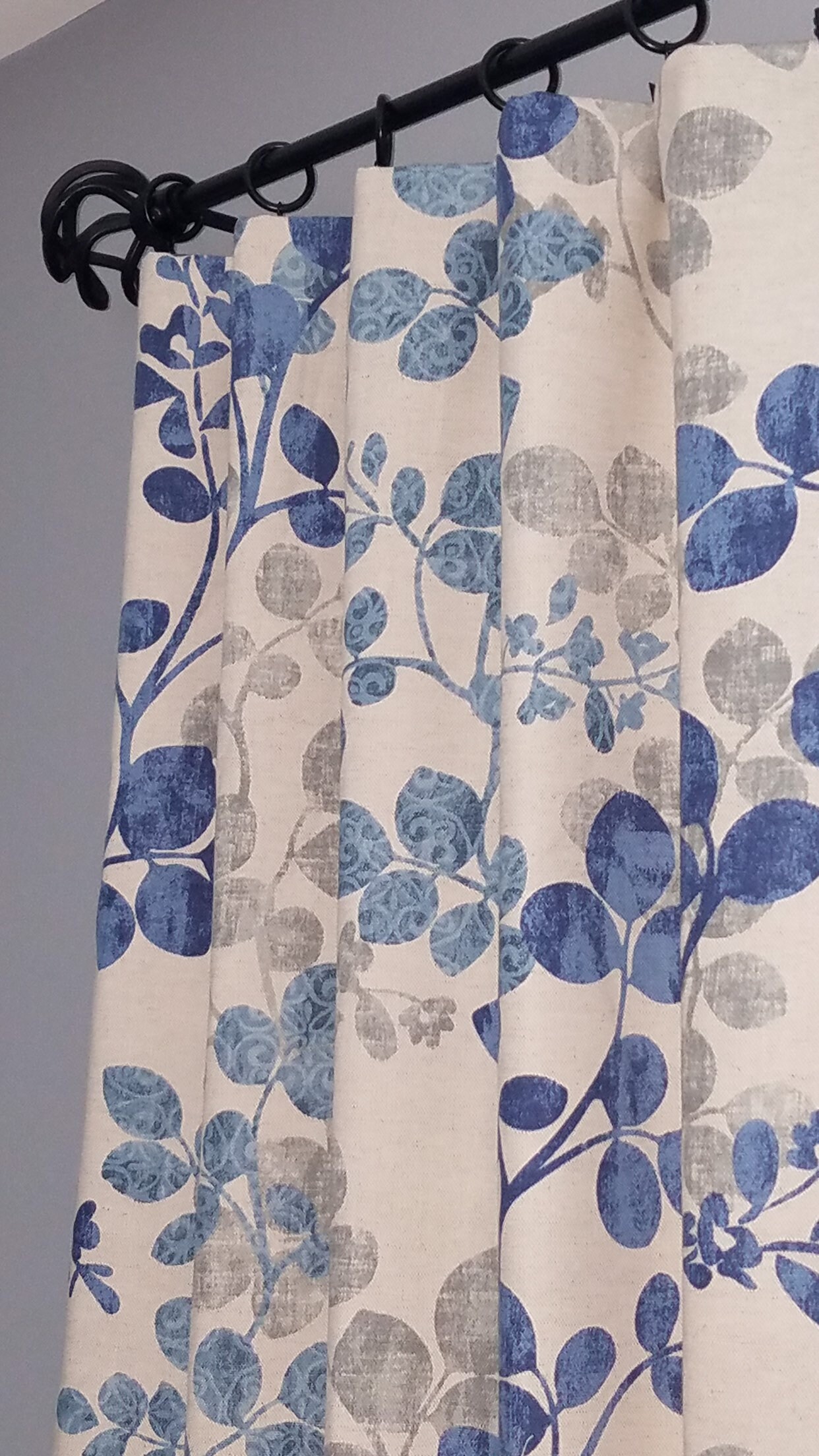 Blue And Gray Curtains Blue And Cream Drapes Custom Sizes Etsy Blue And Gray Curtains Blue And Cream Drapes Custom Sizes Etsy