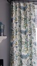 Pair of blue green drapery curtain panels. Blue flower curtains, green flower curtains.Faux roman shades,lining, grommets on on request