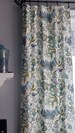 Pair of blue green drapery curtain panels.  Blue flower curtains, green flower curtains.Faux roman shades,lining, grommets on on request 