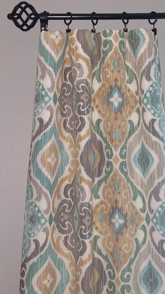 Curtains Ikat Curtains Ikat Drapery Panels Mustard Yellow Etsy