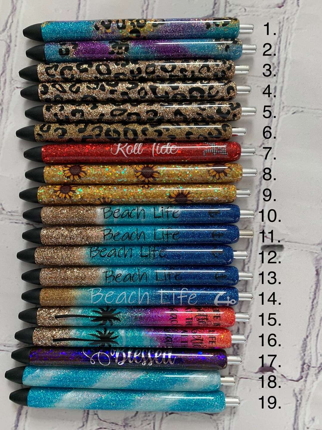 Epoxy Gel Ink Joy Refillable Pens Glittered Different Styles Etsy