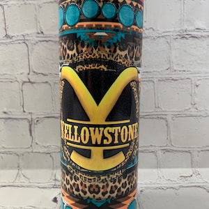 Western 20 oz Tumbler Gorgeous colors  - leopard - Aztec - Pink - Turquoise - Yellow
