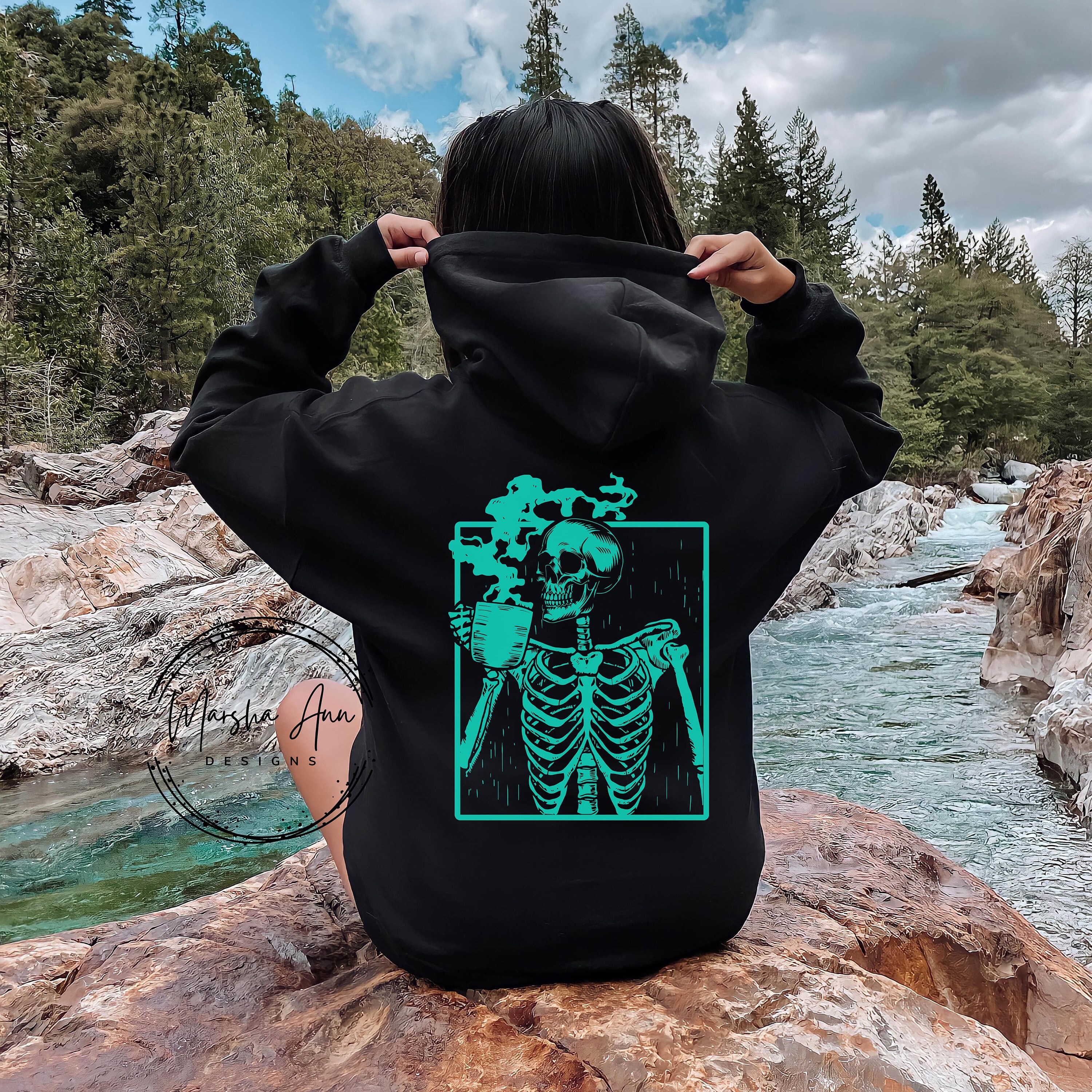 Black and teal hoodie best sale