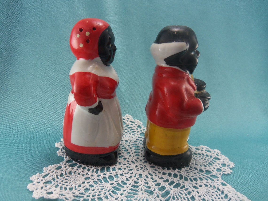 Vintage Black Americana Man and Woman Salt and Pepper Shakers Etsy