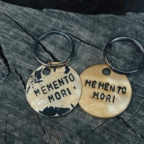 Memento Mori Brass key chain