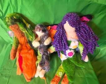 Felted fairy dolls