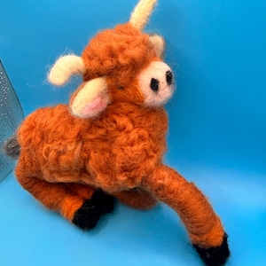 needle felt highland cow