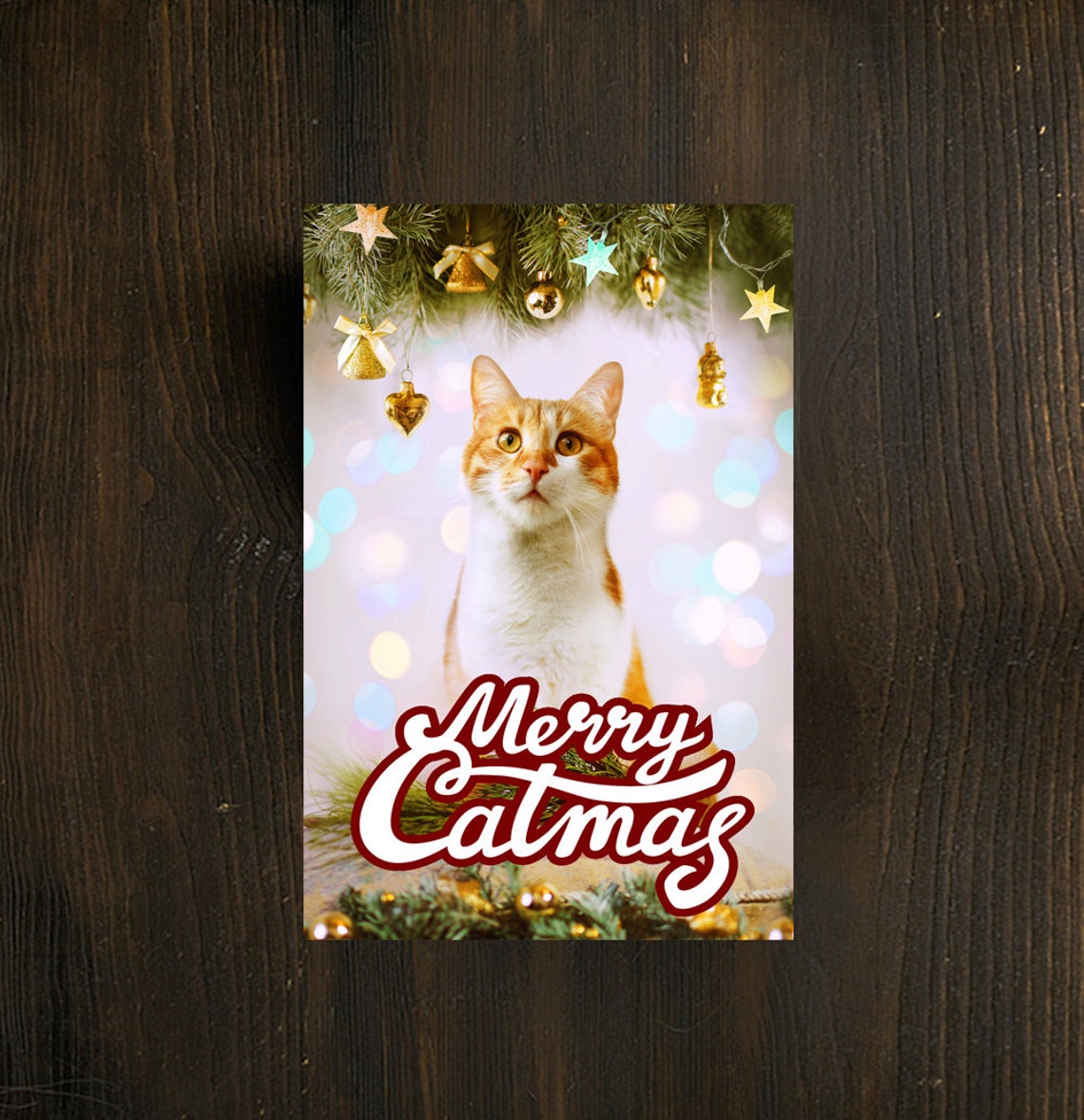 Printable Christmas Catmas Card, Instant Download, Xmas Cat Kitty ...