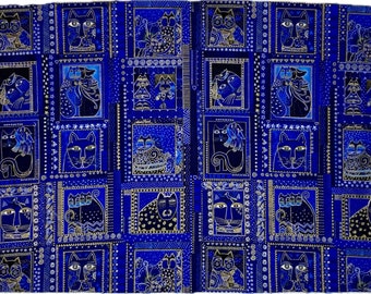 Vintage Laurel Burch Fabulouse Feline Fabric