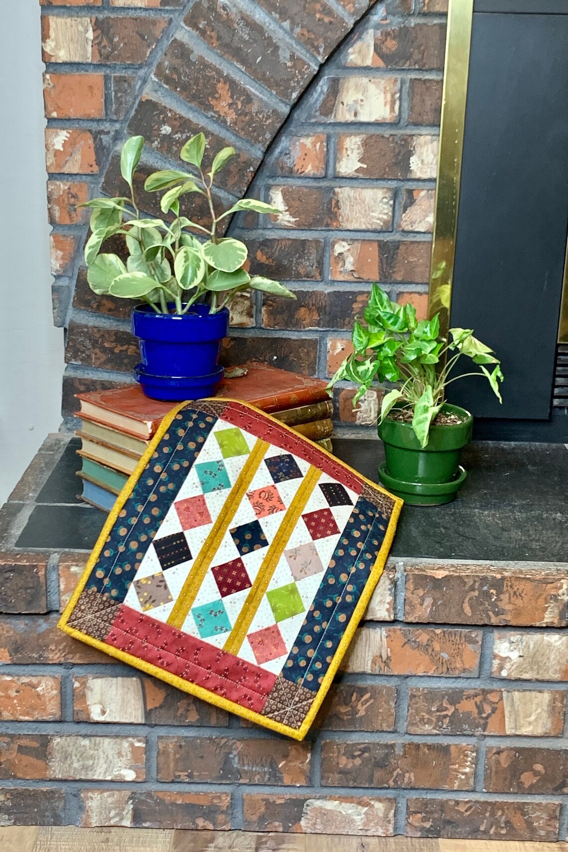 Rustic Scrappy Mini Quilt Table Topper or Wall Hanging Etsy