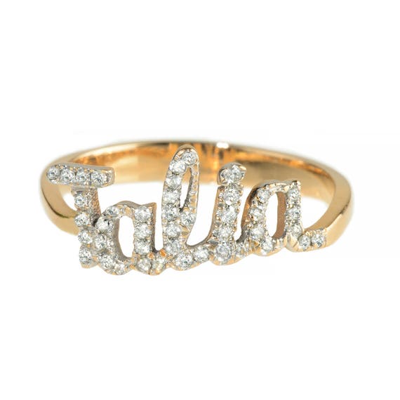 Nombre Personalizado Anillo Anillo inicial personalizado hecho a mano Anillo de estado de cuenta su nombre