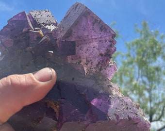 Purple fluorite with pyrite and Barite. Museum quality and one of a kind.