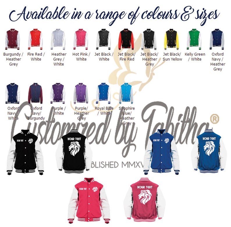 Personalised Custom Varsity Jacket Name and Number Unisex Etsy