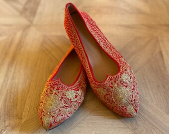 gold flat shoes uk