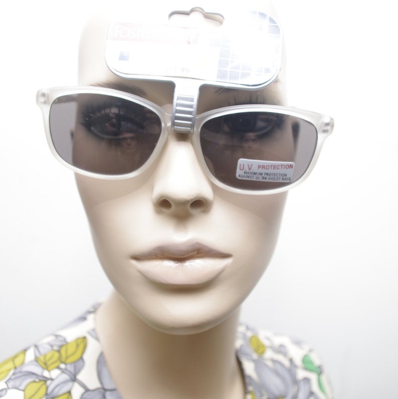 Holiday Eyewear. Dark Tint 90s Unisex Deadstock Vintage UV Sunglasses Semi Transculcent Sunglasses