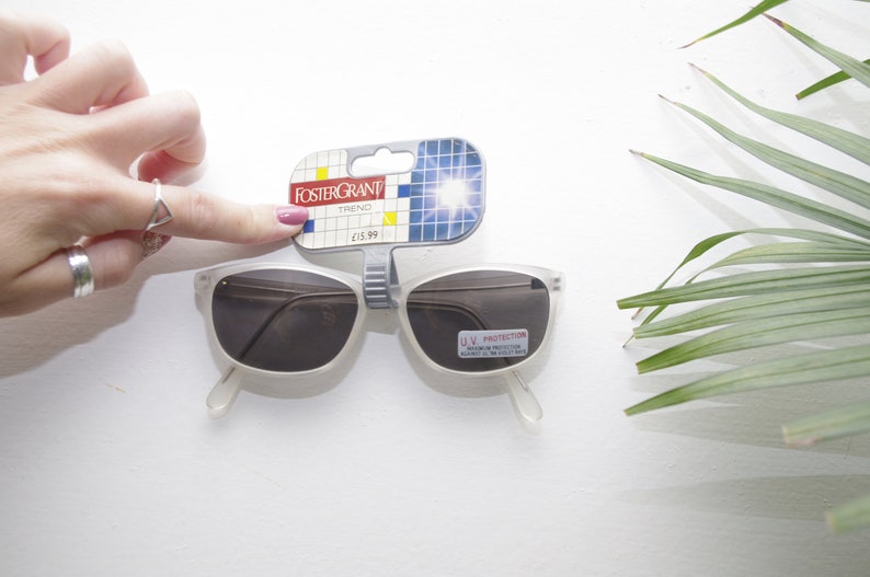 Holiday Eyewear. Dark Tint 90s Unisex Deadstock Vintage UV Sunglasses Semi Transculcent Sunglasses