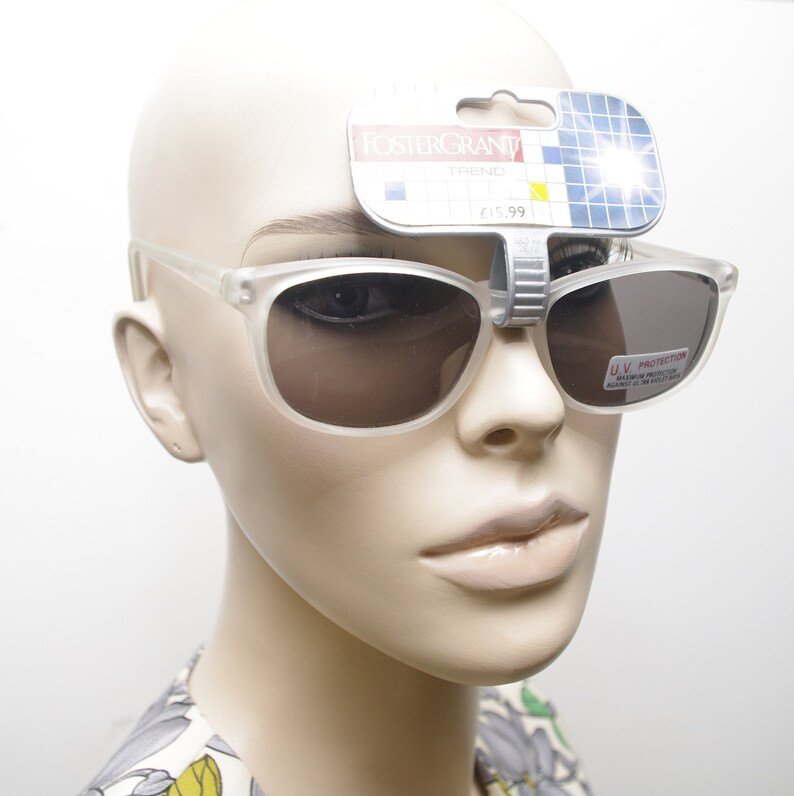 Holiday Eyewear. Dark Tint 90s Unisex Deadstock Vintage UV Sunglasses Semi Transculcent Sunglasses
