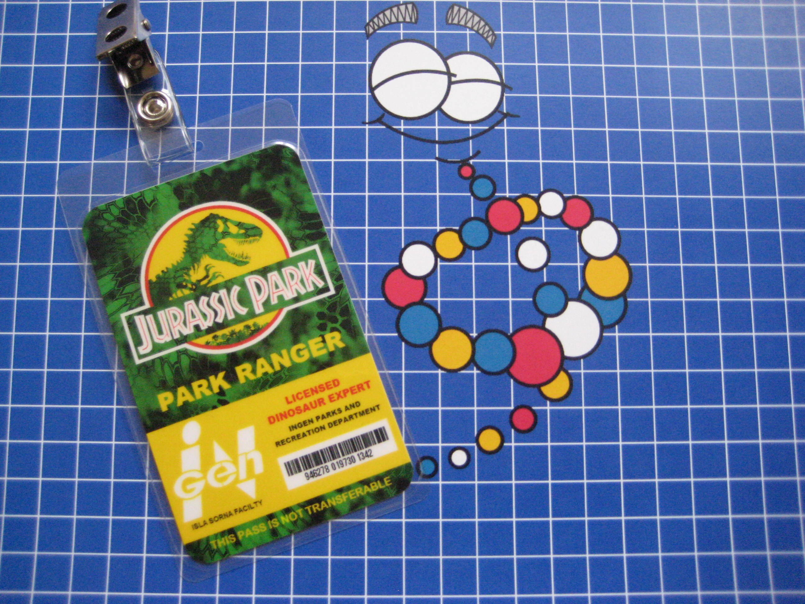 Jurassic Park Park Ranger Prop I.D. Badge T2 B3G1F | Etsy