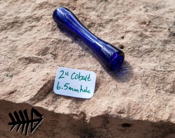 2" Cobalt - Small hole 6.5mm -  Smoke Holder - Quellazaire - Nail Saver - Glass Crutch - Original "Finger Saver" by Lotte - Ready to Ship