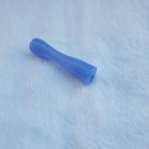 1 7/8&quot; Milky Blue - 7-7.5mm - Shorty Smoke Holder - Mouthpiece Tip - Nail Saver - Glass Crutch - Original Finger Savers™ - Ready to Ship -