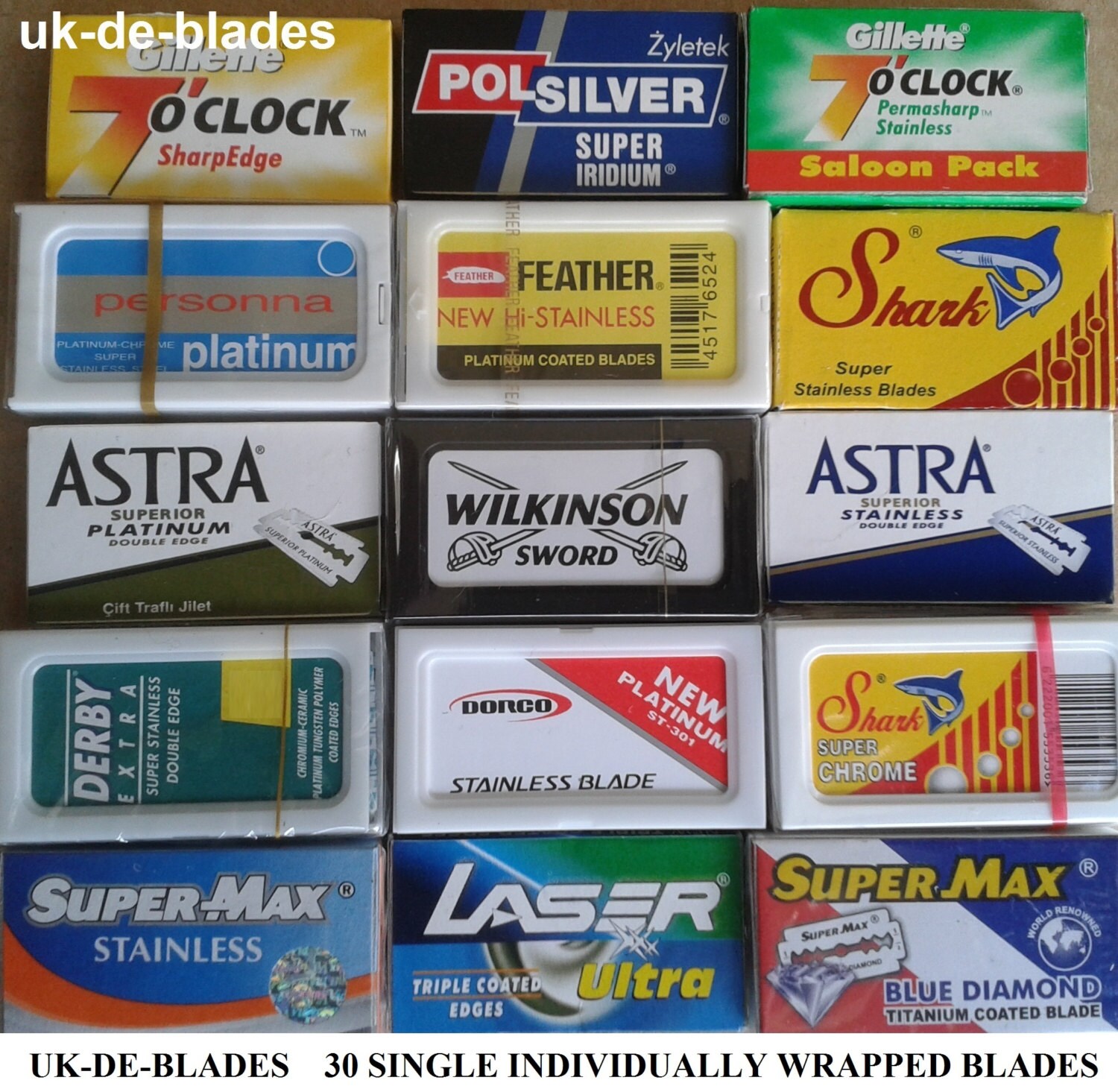 30 Double Edge Razor Blades Sample Pack UK DE BLADES Etsy
